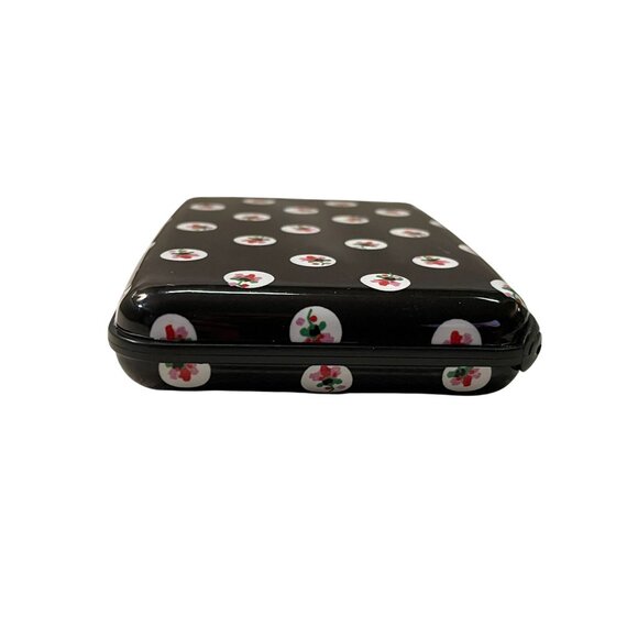 Isaac Mizrahi New York RFID Card Holder Used Black Floral - Picture 10 of 14